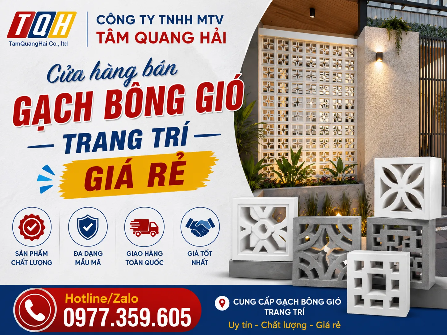 Cửa hàng bán gạch thông gió trang trí giá rẻ
