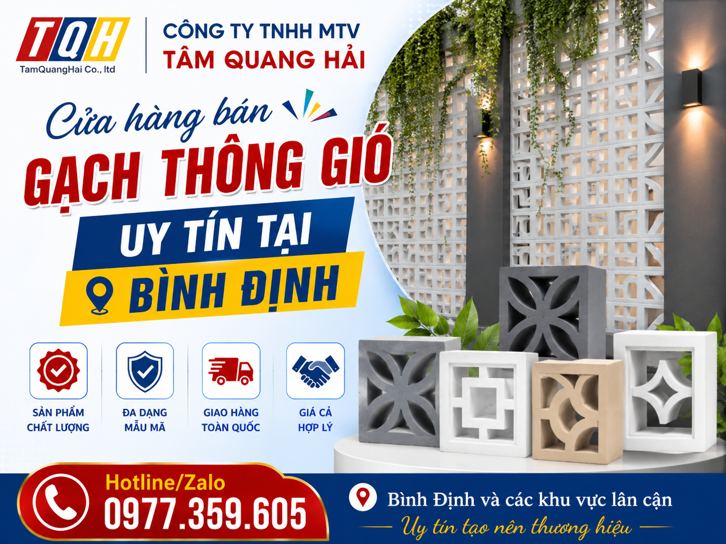 Cửa hàng bán gạch thông gió uy tín tại Bình Định
