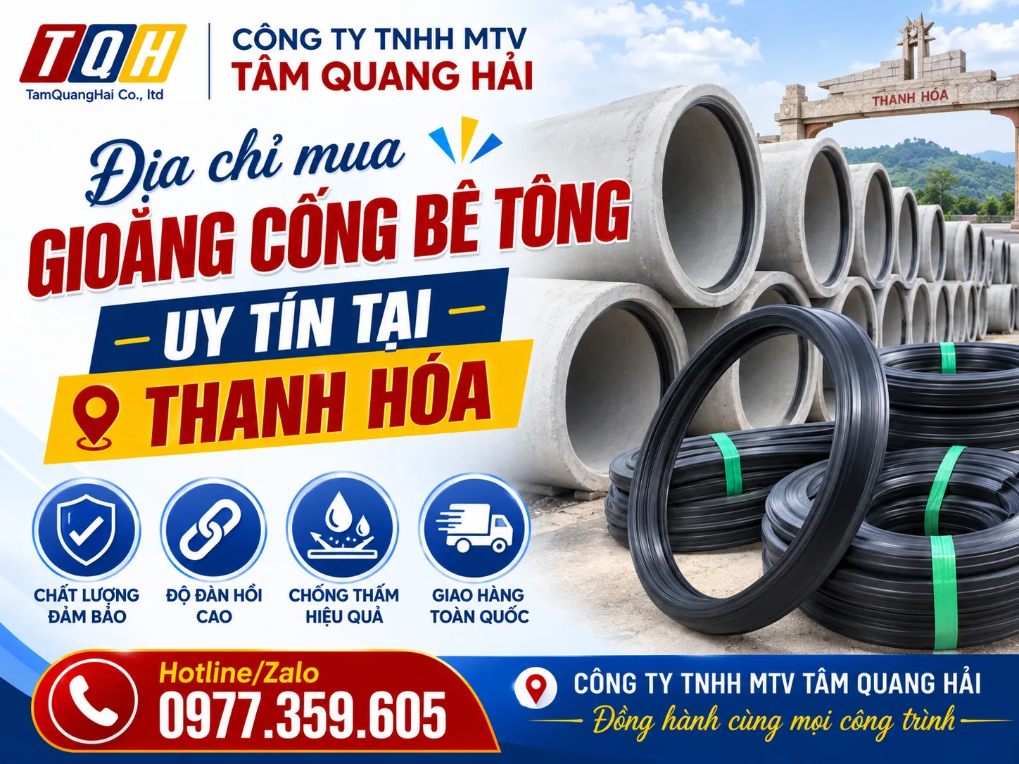 Địa chỉ mua gioăng cống bê tông uy tín tại Thanh Hóa