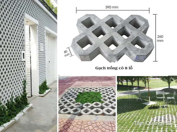 Địa chỉ phân phối gạch trồng cỏ 8 lỗ 2 lỗ Hải Phòng