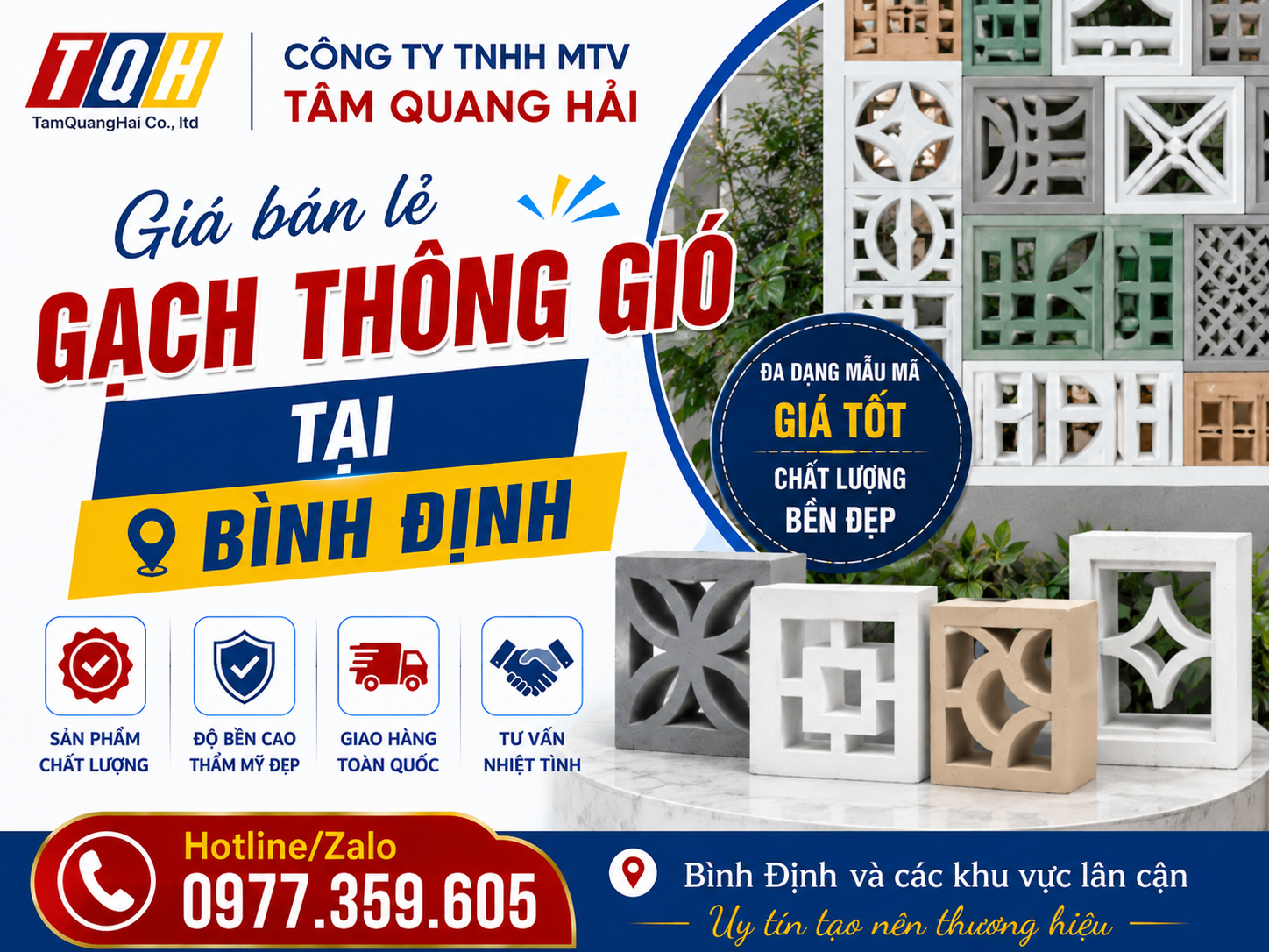 Giá bán lẻ gạch thông gió tại Bình Định