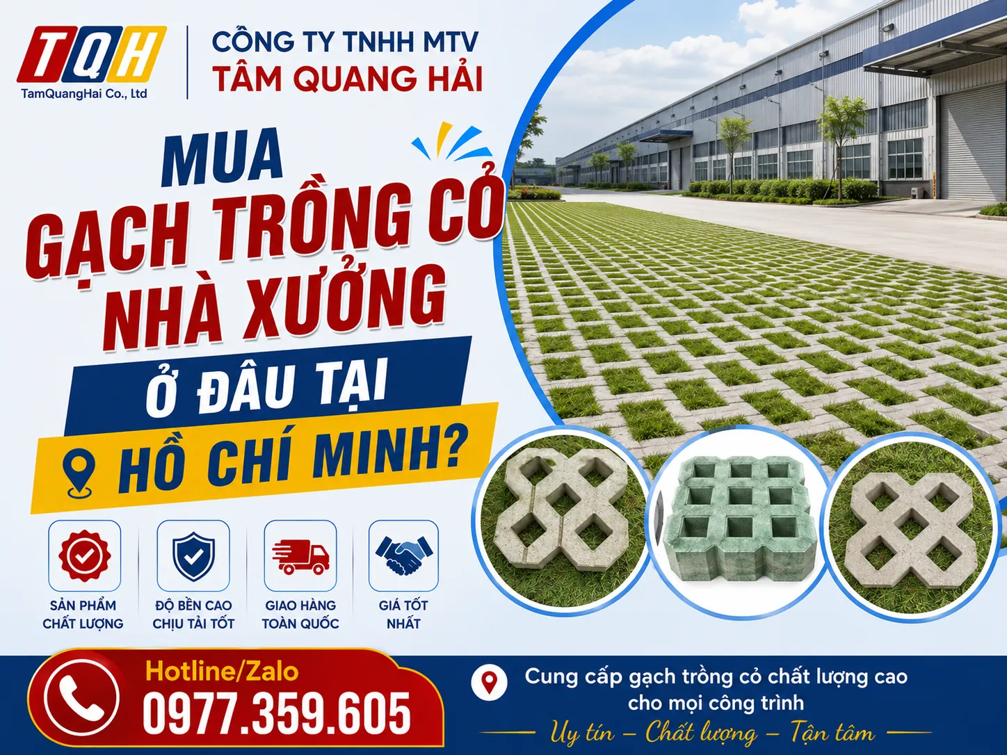Mua gạch trồng cỏ nhà xưởng ở đâu tại Hồ Chí Minh