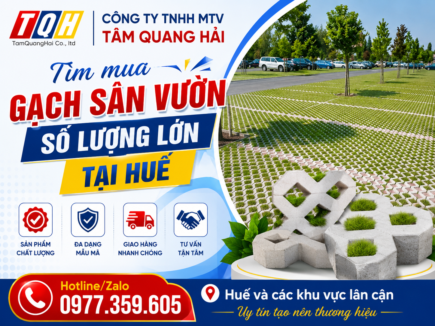 Tìm mua gạch sân vườn số lượng lớn tại Huế